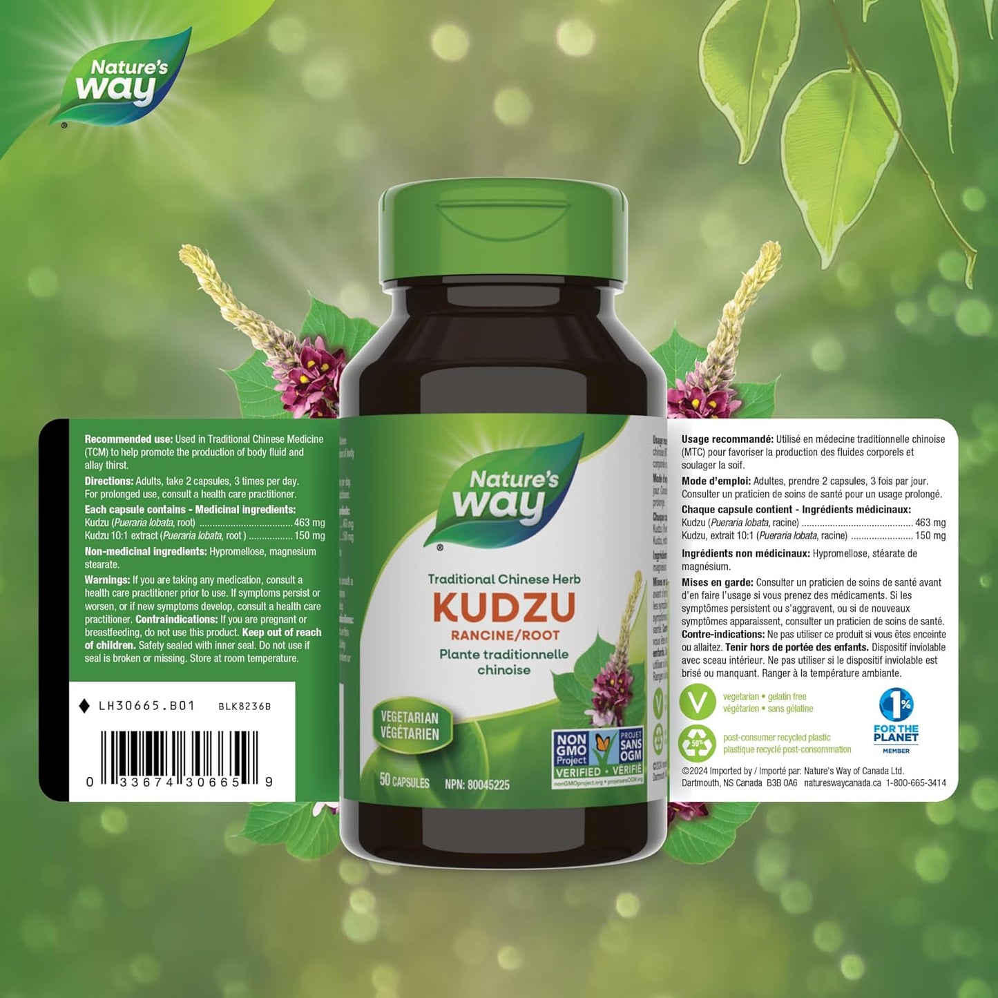 Nature's Way 葛根健康補充劑 – 優質草本補充劑 - 非基因改造項目認證,50 粒素食膠囊