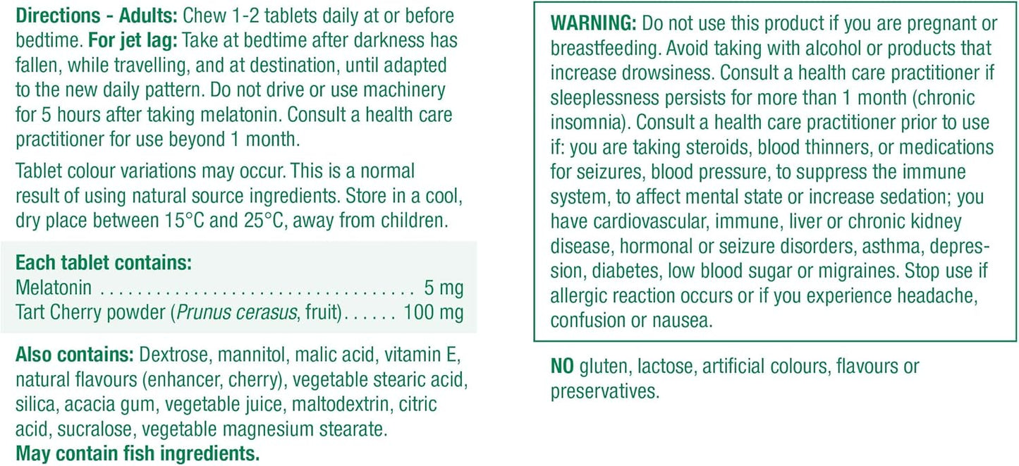 Jamieson 咀嚼褪黑素(含酸樱桃)