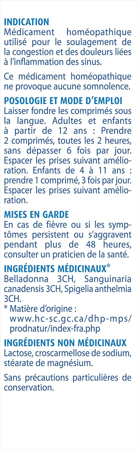 Boiron Sinusalia,60 片装,顺势疗法药物,用于缓解鼻塞和鼻窦炎症相关疼痛,如鼻塞和鼻窦压力,不引起困倦,适用于 4 岁至成人