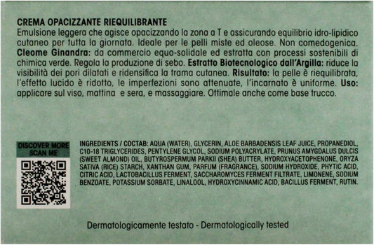 Olos Mattifying Rebalancing Cream - Face Cream for Oily Skin - Controls Sebum Production, Improves Skin Texture - Non-Clogging Makeup Primer - 1.7 oz