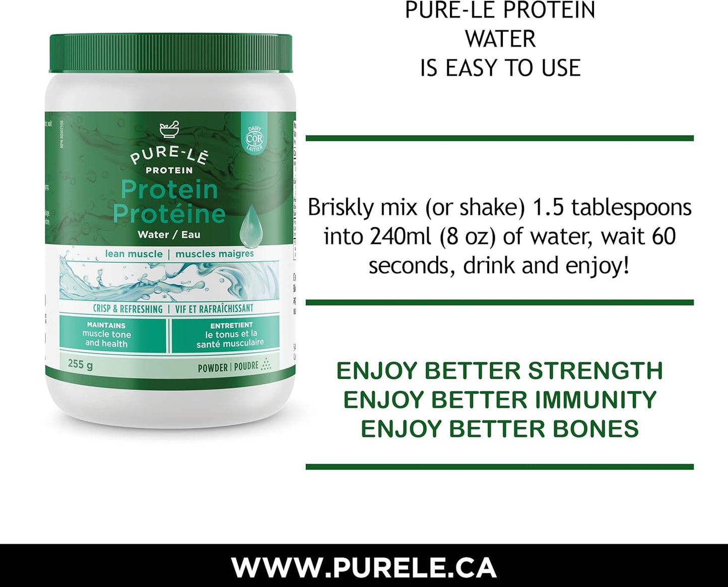 Pure-le Protein Water - Virtually Taste Free, Non-Thickening, All Natural, Zero Carbohydrate - 100% Grass-Fed Hydrolysed Whey Protein Isolate, Pastured Raised, Lactose-free, Hormone Free, Soy Free, GMO Free, Gluten Free …