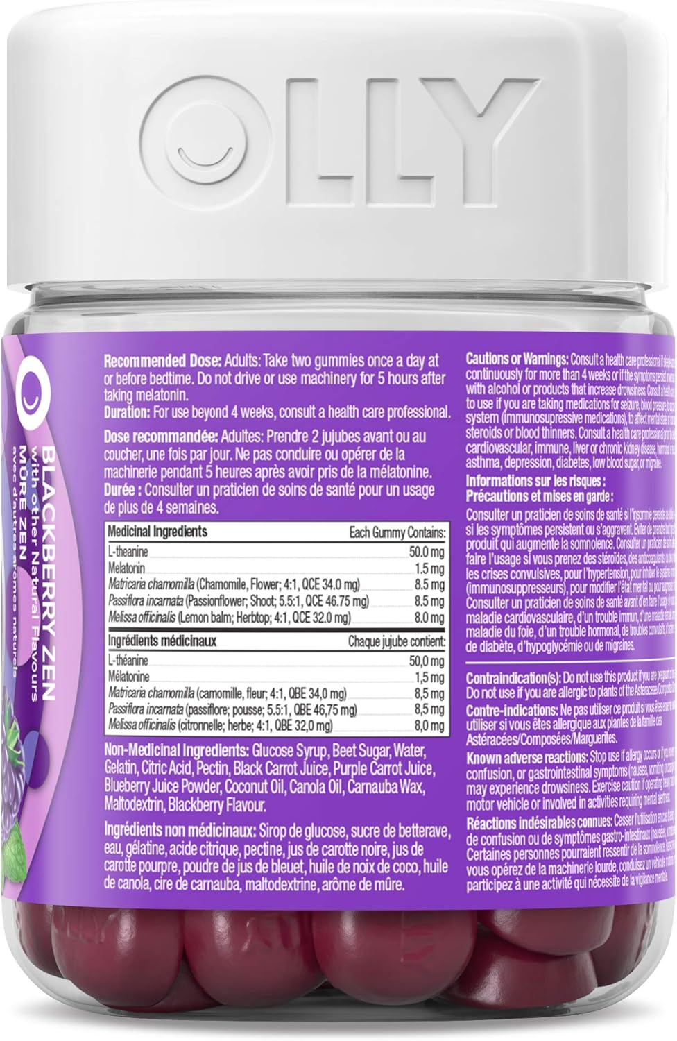 OLLY 睡眠软糖补充剂(Blackberry Zen)+ OLLY 每日能量软糖补充剂(Tropical Passion)套装