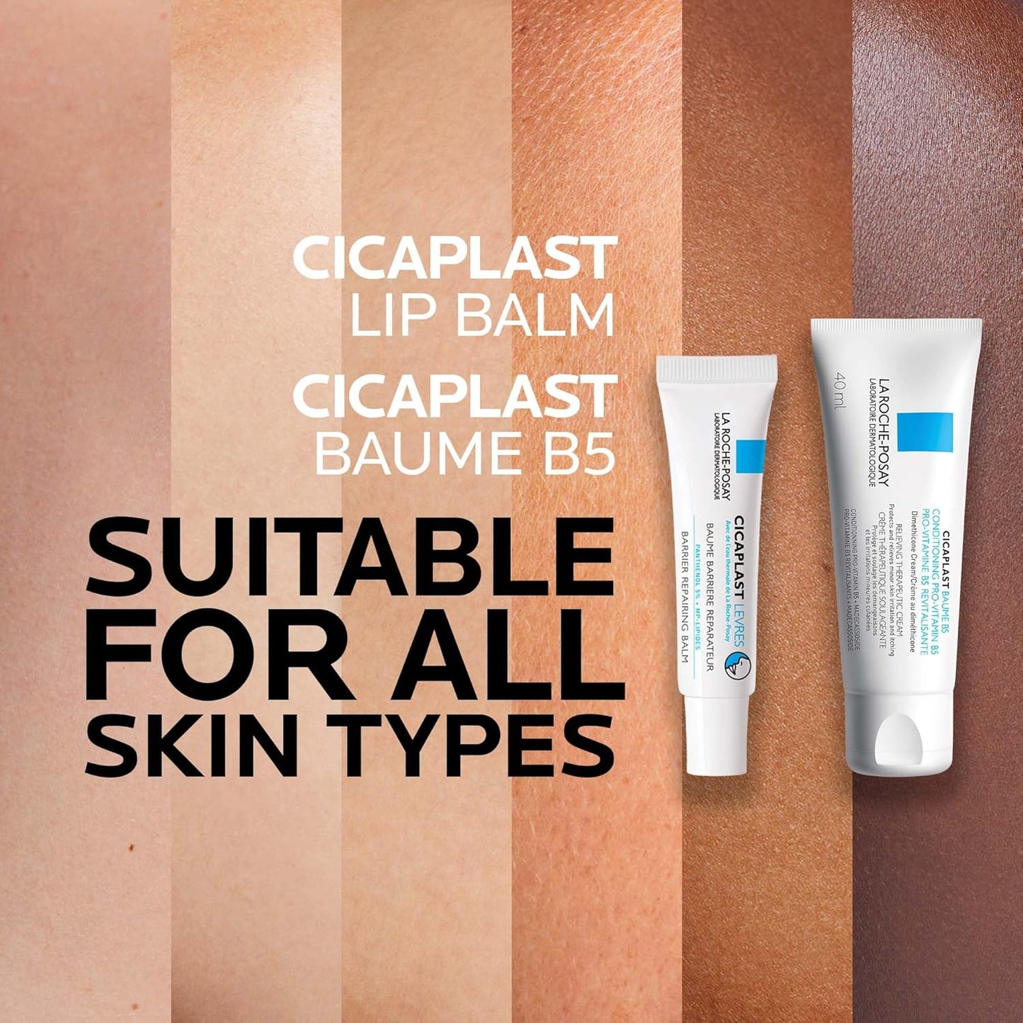 理膚泉 Cicaplast Baume B5 乾性肌膚修復多用途潤唇膏,含潤唇膏套裝,適用於嬰兒、兒童、青少年和成人。適用於敏感肌膚,無香型