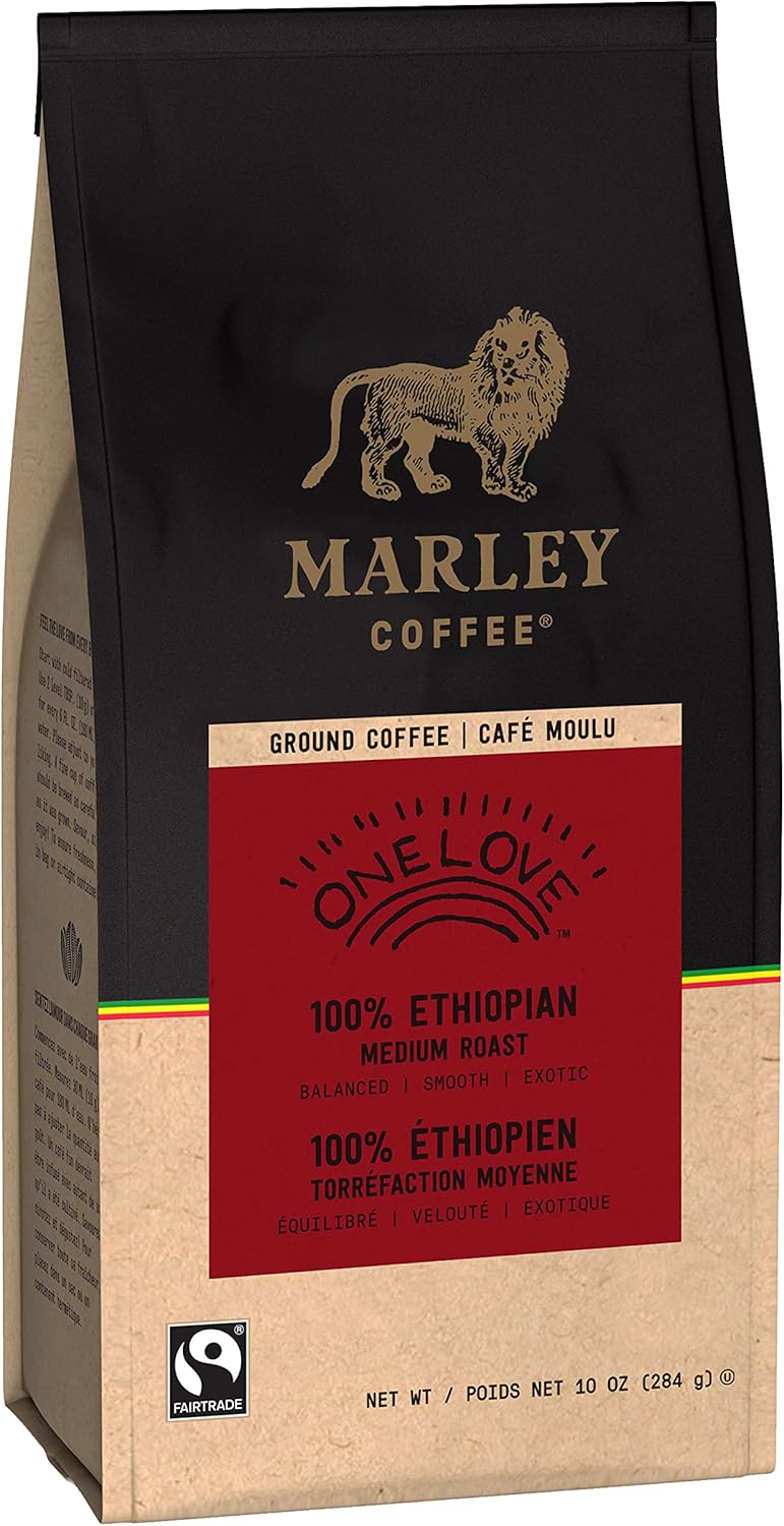 Marley Coffee One Love 100% 衣索比亞研磨咖啡,中度烘焙,10 盎司