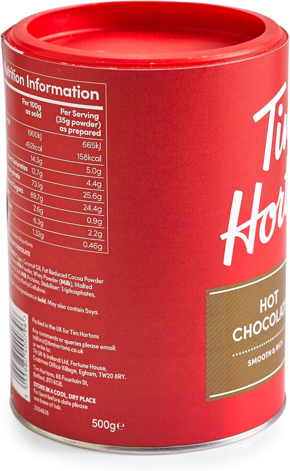 Tim Hortons 中度烘焙速溶咖啡,100% 哥伦比亚,300 克罐装 & 热巧克力饮料混合装,原味,500 克罐装