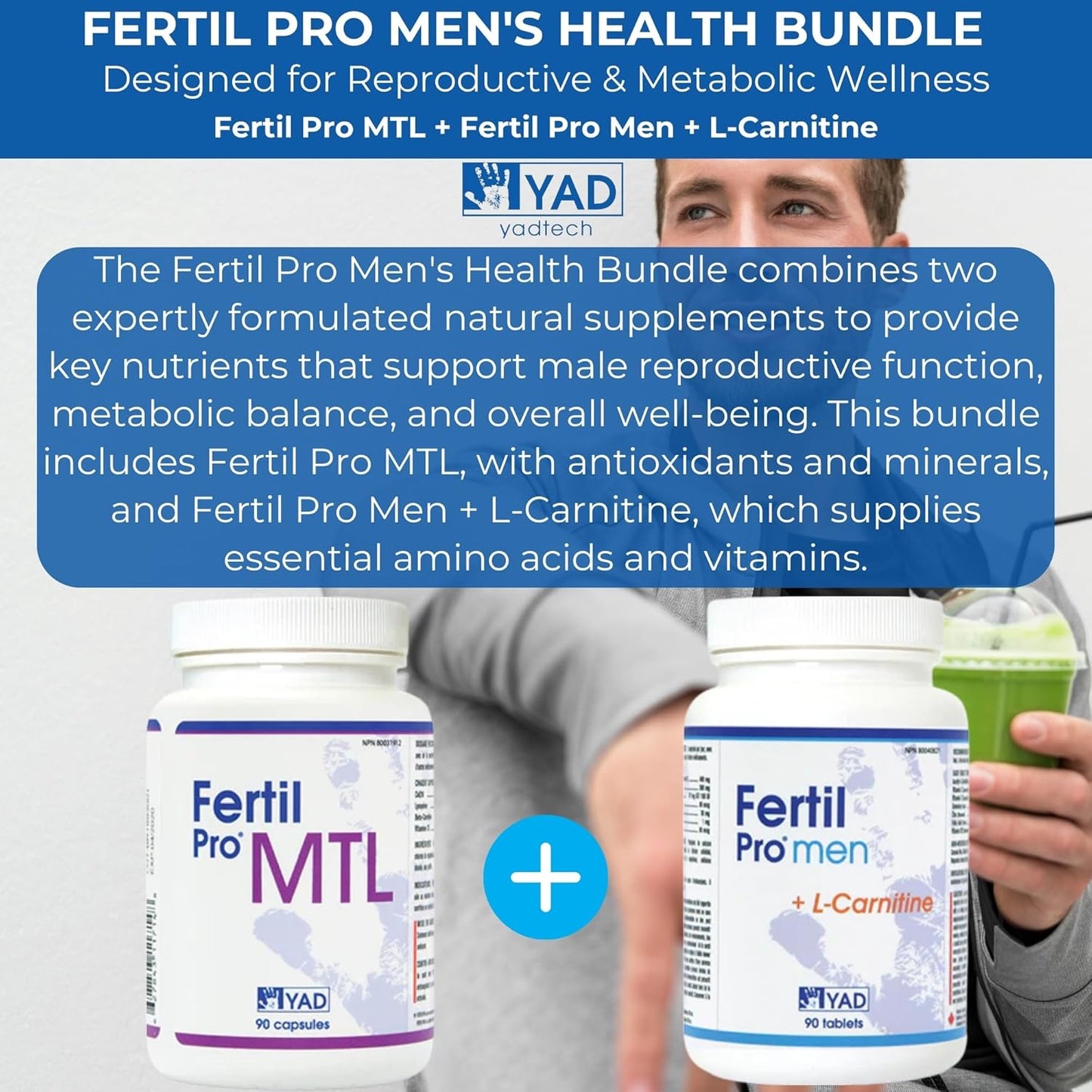 Fertil Pro Male Combo - Natural Health Supplements (3 month supply)