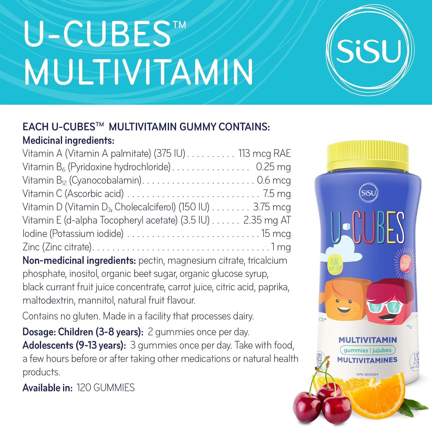 SISU U-Cubes 複合維生素軟糖 120 粒(1 包)