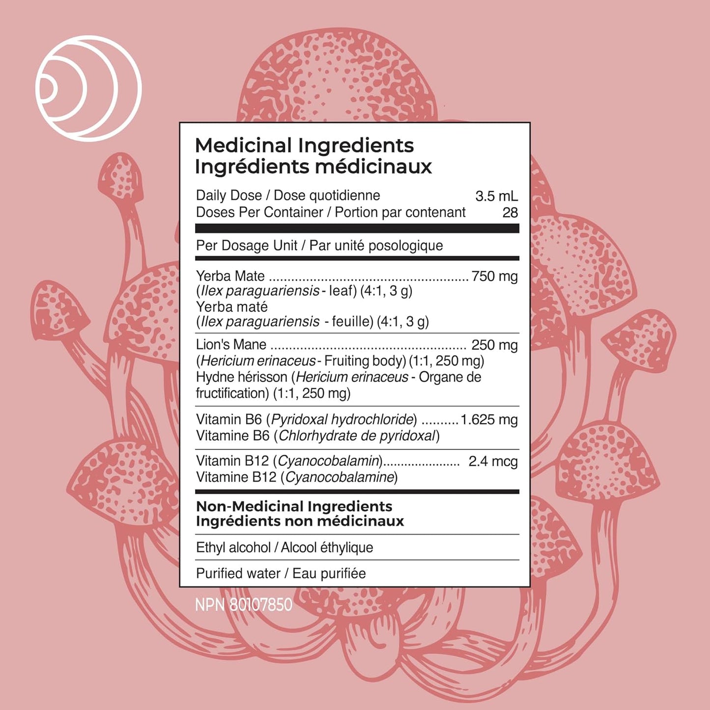 Doseology,WAKE,狮鬃菇、马黛茶和 B 族维生素提取物,子实体蘑菇酊剂,促进警觉性和清醒度,增强认知功能,100 毫升(一个月用量)