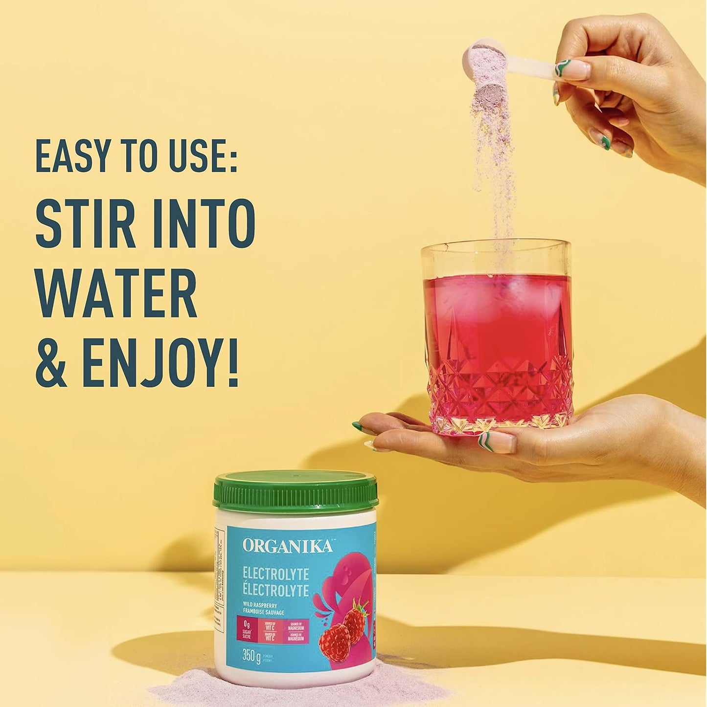 Organika 电解质饮料混合物覆盆子和电解质 + 增强胶原蛋白 柠檬浆果味 | 380 和 360 克