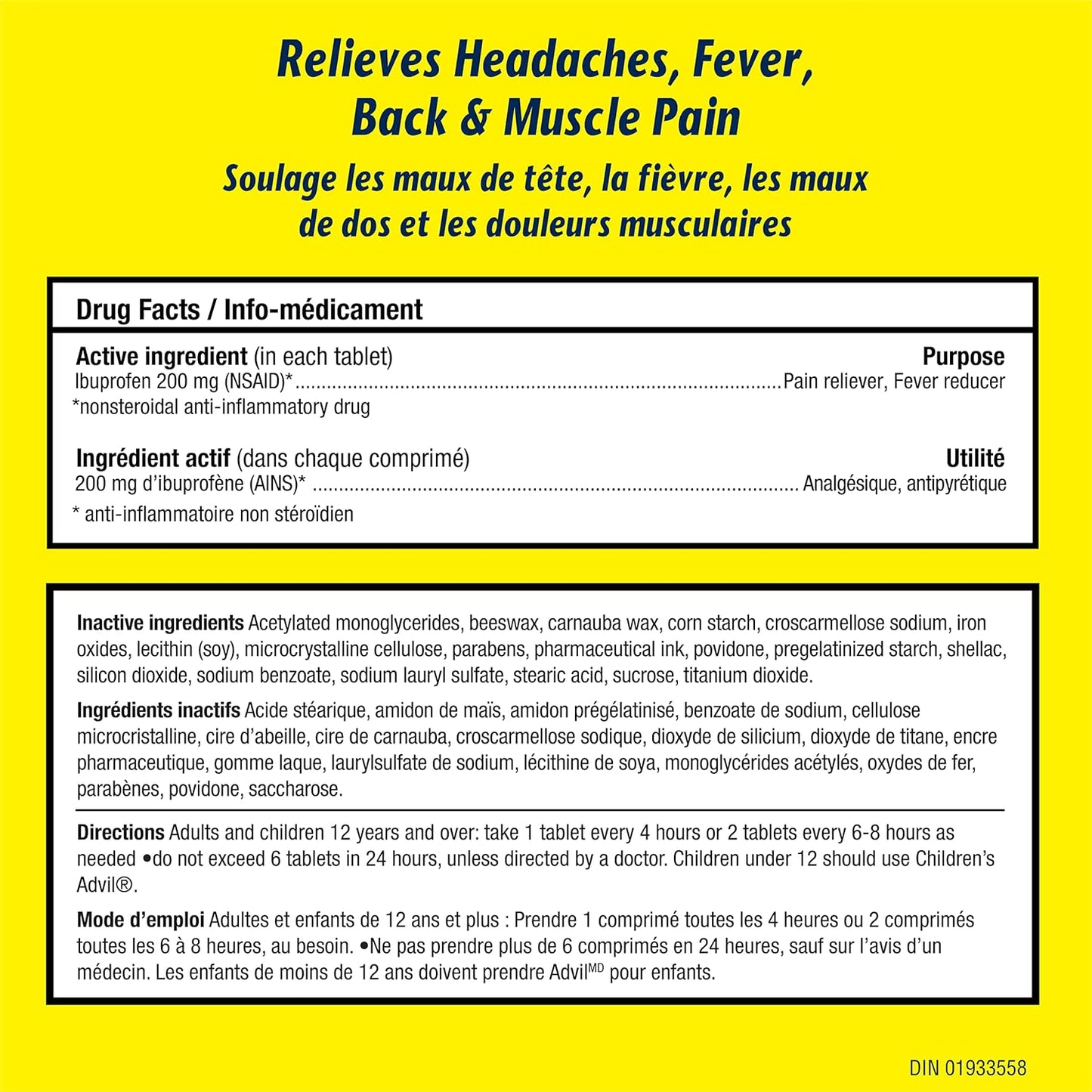 Advil Tablets (50 Count), 200 mg ibuprofen, Temporary Pain Reliever / Fever Reducer