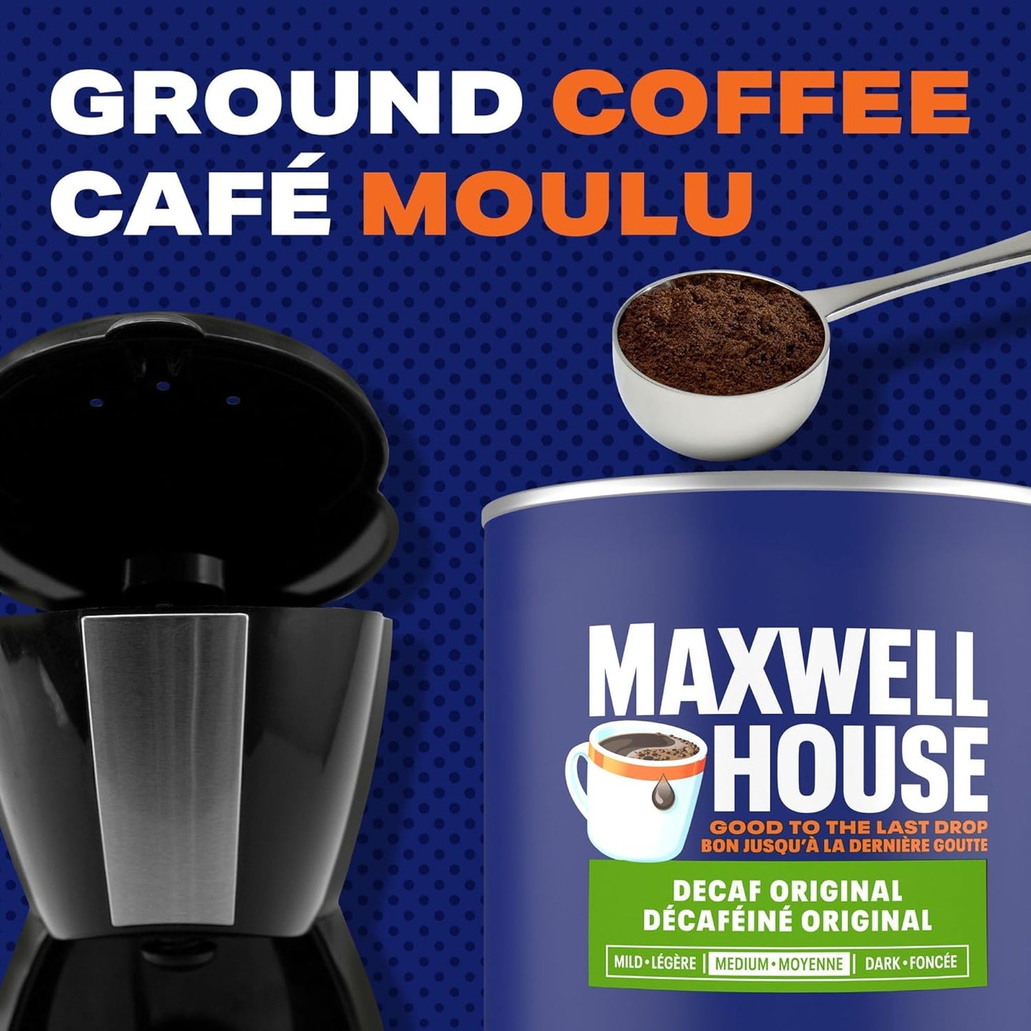 麦斯威尔脱因咖啡粉,631克罐装