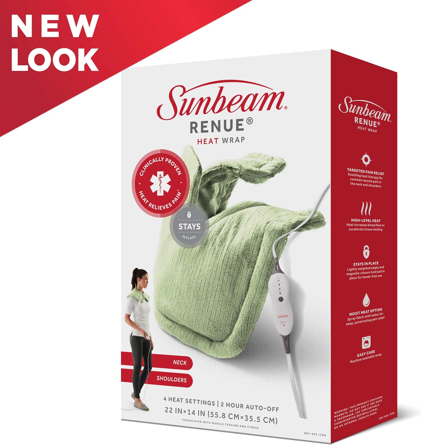 Sunbeam Premium 特大號加熱墊和 Renue Heat Wrap 張力緩解加熱墊套裝