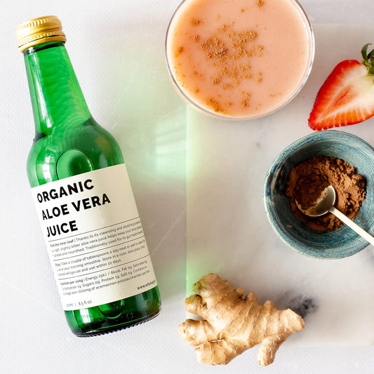 100% Organic Aloe Vera Juice 250ml - Supports Immunity & Gut Health - Straight from Farm in Spain - Undiluted - No Added Sugar or Artificial Preservatives - Non-GMO - Recyclable Glass Bottle