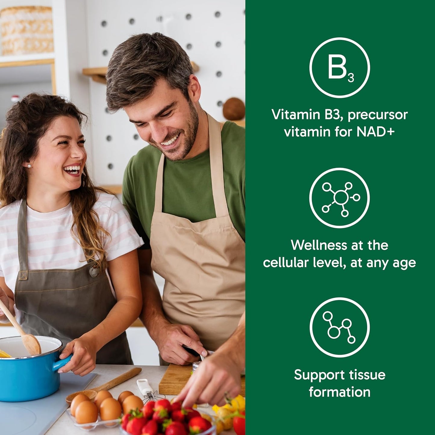 Organika 加拿大制造 NAD+ 助推剂 - NRC - 用于能量代谢、健康老龄化、维生素 B3 和细胞健康 - 60 粒胶囊,60 天用量