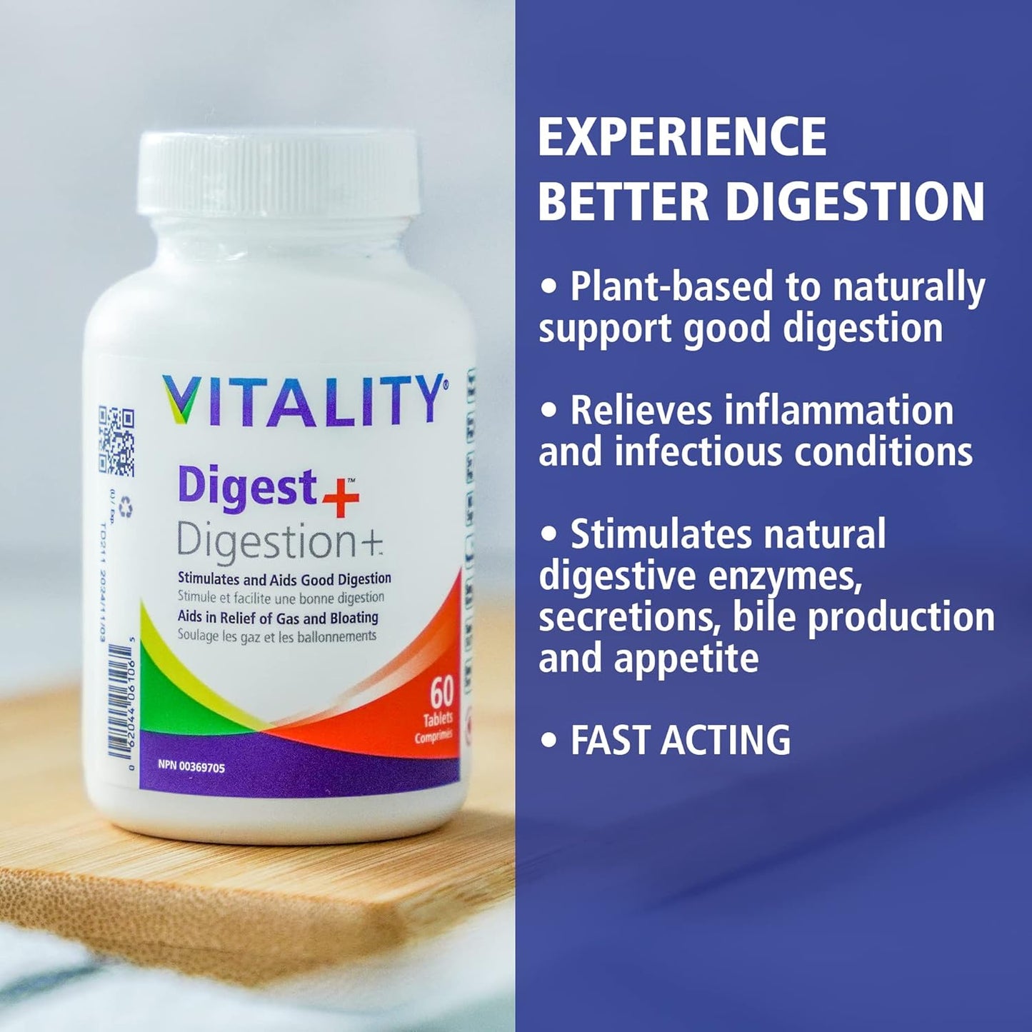 VITALITY Digest+ 全草本補充劑 - 60 片