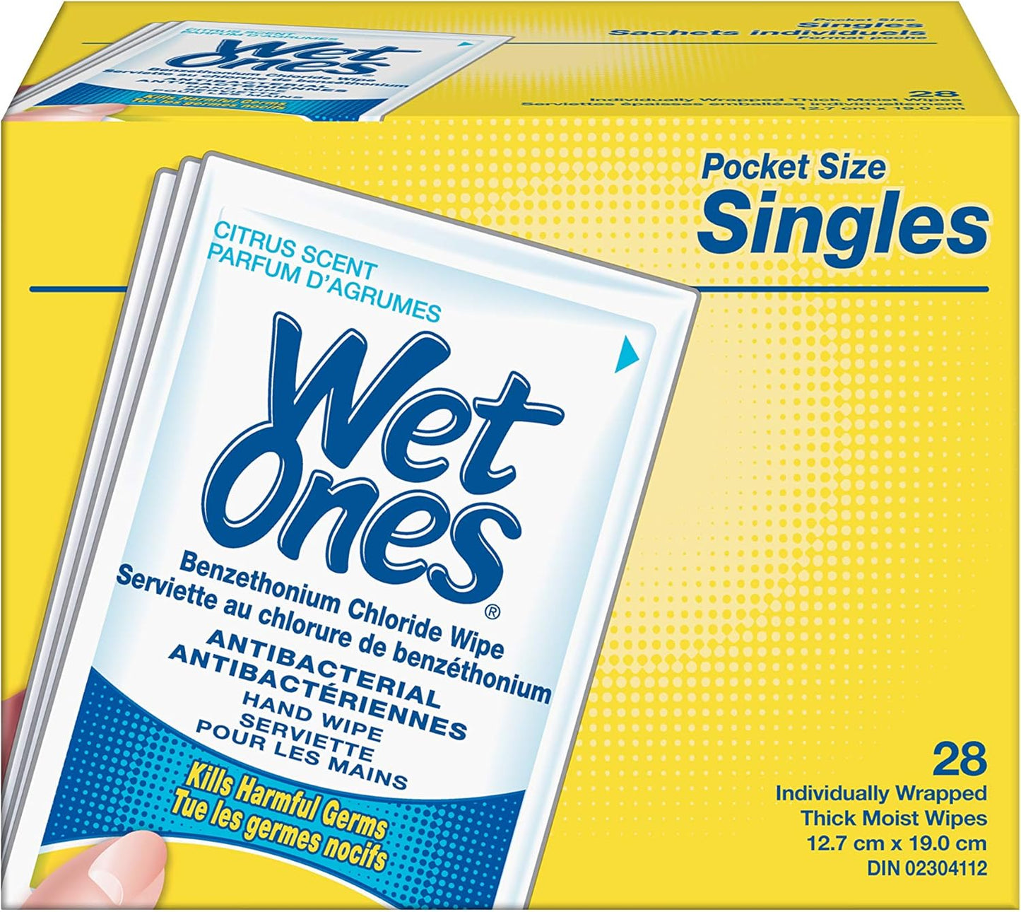 Wet Ones Antibacterial Hand Wipes, Fresh Scent, Wet Wipes, 20 Count (Pack of 10) & Antibacterial Hand Wipes, Citrus Scent, 28 Individually Wrapped Wet Wipes