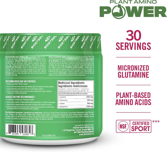 BioSteel Plant Amino Power BCAA+, Lean Muscle Support. Sugar Free, Naturally Sweetened with Stevia, Berry Fusion, 210 g (Pack of 1)