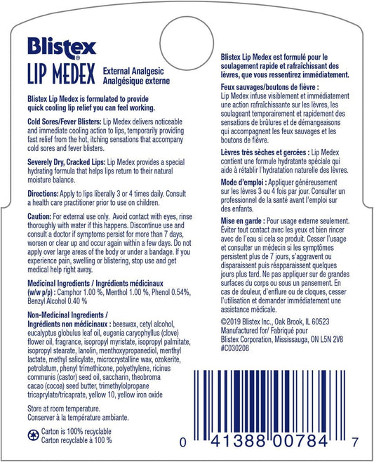 Blistex Lip Medex Stick Value Pack 3 count