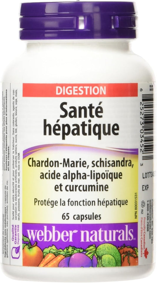 Webber Naturals 肝脏健康配方:奶蓟草、五味子、α-硫辛酸和姜黄