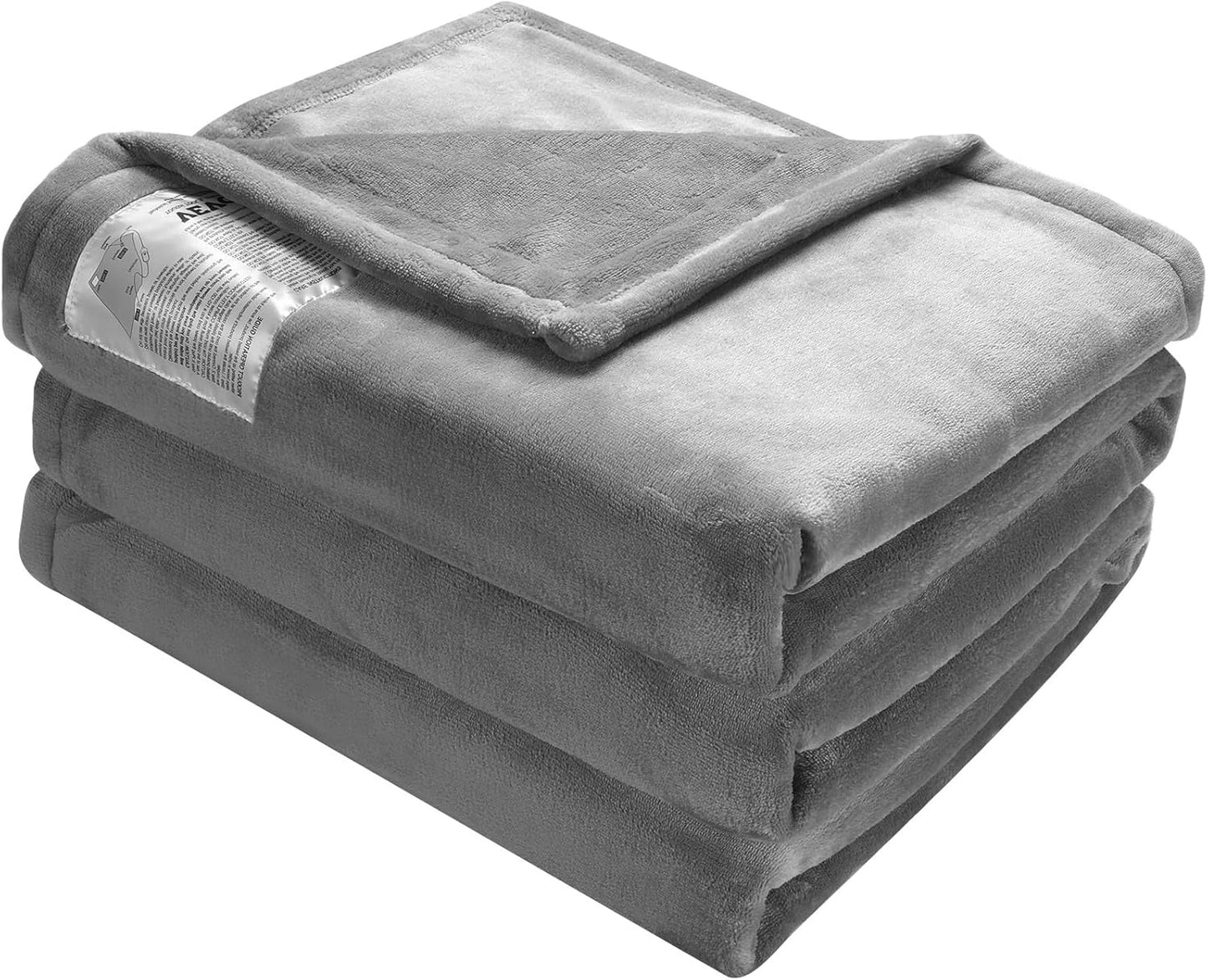 VEVOR 電熱毯,72 英寸 x 84 英寸全尺寸,柔軟法蘭絨加熱毯,帶 10 小時定時器自動關閉和 5 個加熱級別,適用於沙發,可機洗,ETL 和 FCC 認證(灰色)