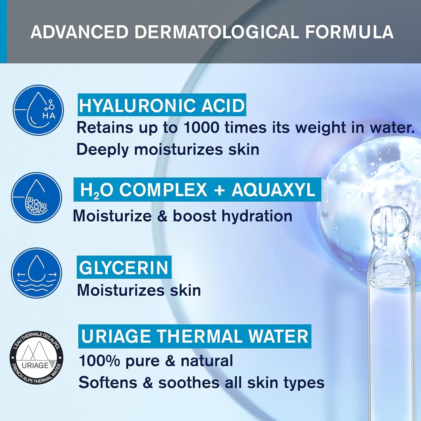 Uriage Eau Thermal Water Jelly Cream - Hydratation & Brightness Lightweight Gel Cream With Hyaluronic Acid - Normal To Combination Skin - 40ml