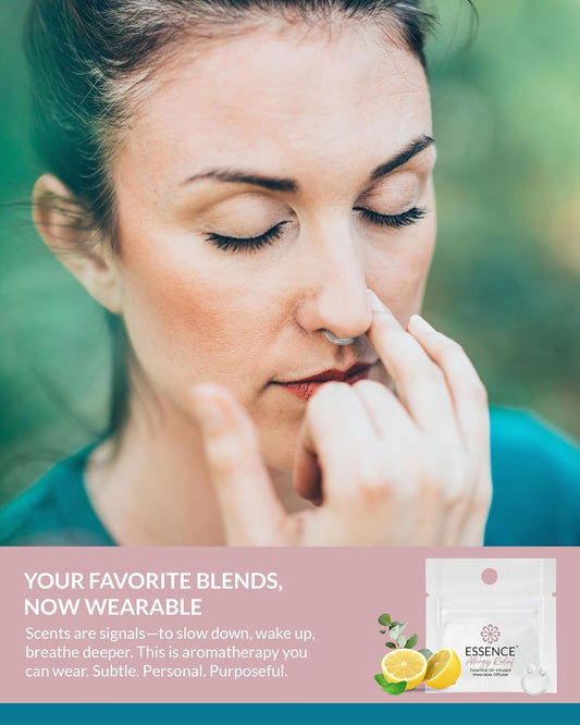 Essence 鼻腔扩散器 | 精油环 | 硅胶鼻吸入器(缓解过敏) - 3 件装(仅环)