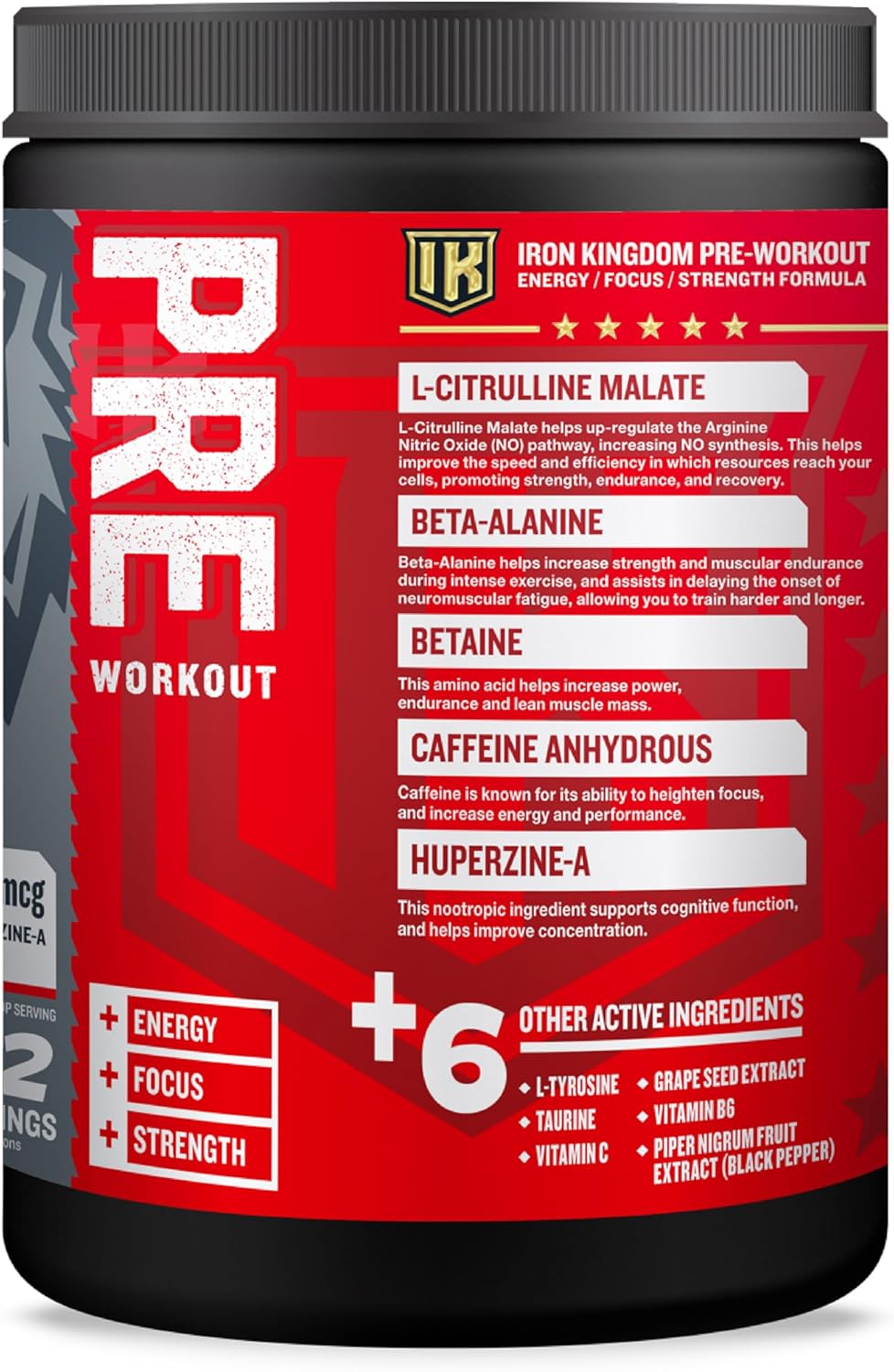 IRON KINGDOM PRE-WORKOUT PINEAPPLE MANGO, Energy, Focus, Strength, Citrulline, Beta-Alanine
