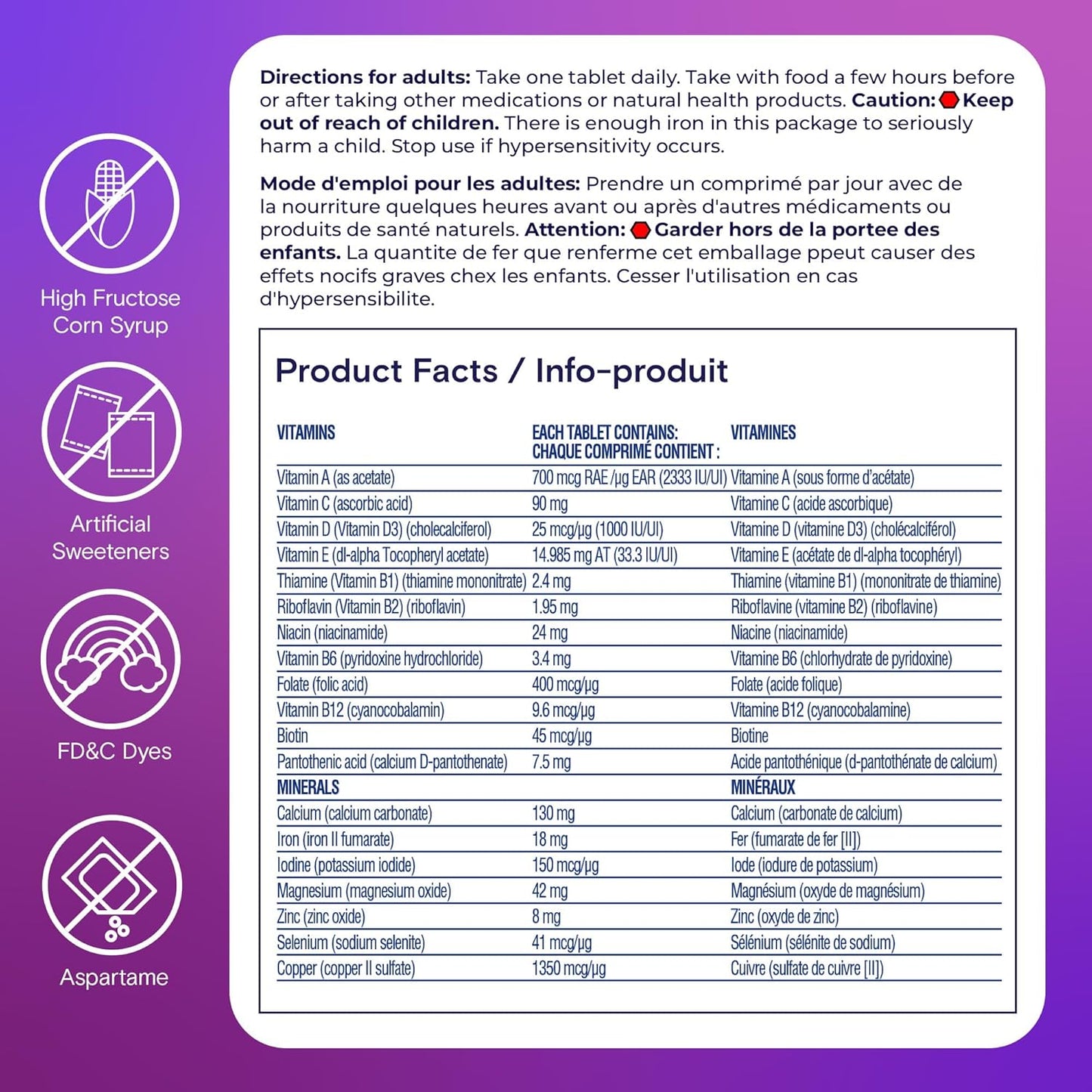 One A Day Multivitamin for Women - Daily Vitamins For Women-Womens Multivitamin With Vitamin A, Vitamin C, Vitamin D, and Zinc for Immune Support, Vitamin E, B12, Biotin, Calcium, Iron, 250 Tablets