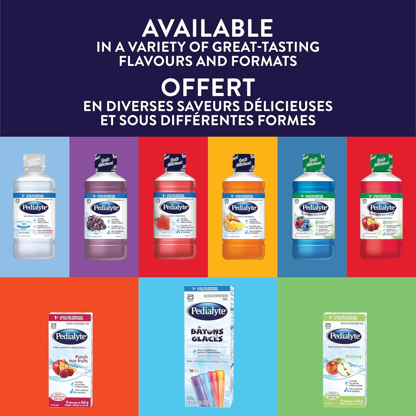 Pedialyte, Electrolyte Powder Sticks, Oral Rehydration Solution, Apple, 8 x 8.5 g, Electrolyte Powder Packets