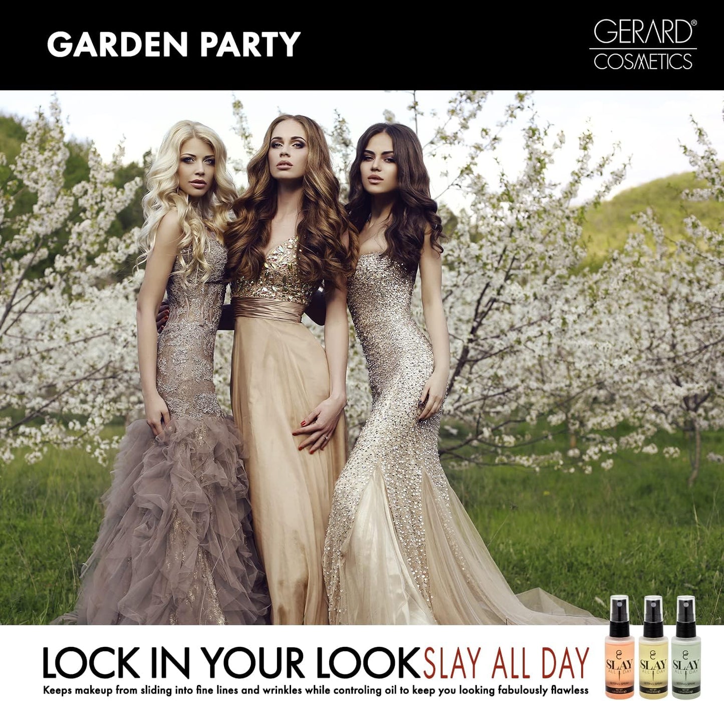 Gerard Cosmetics Gerard Cosmetic Slay All Day Setting Spray - Garden Party Set 1.01oz Peach, 1.01 Lemongrass, 1.01oz Green Tea Women 3 Pc