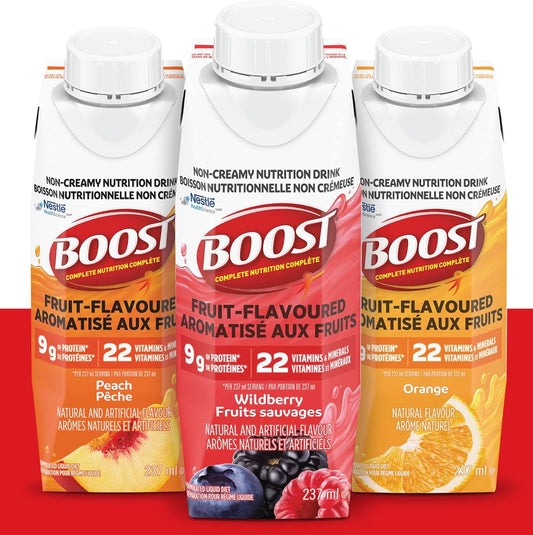 Boost 水果味饮料什锦装,237 毫升,24 支装 & 桃子味水果味饮料,237 毫升,24 支装