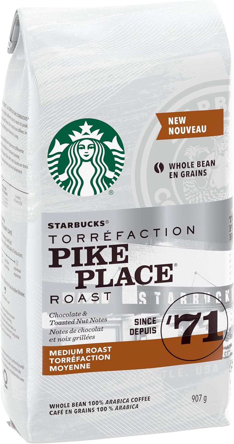 星巴克研磨咖啡混合,793 克 & 派克市場全豆中度烘焙咖啡,907 克