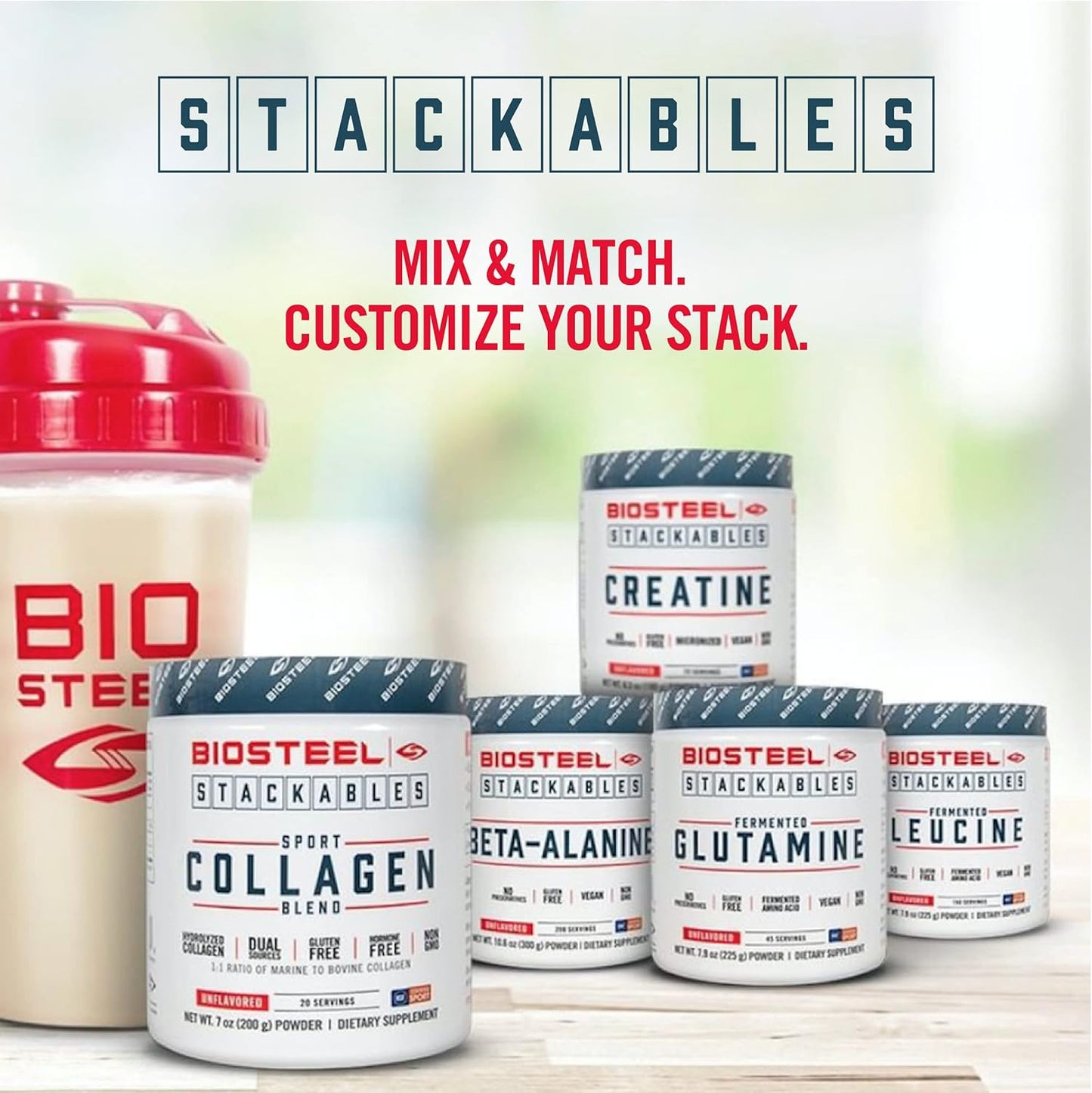 BioSteel Stackables 發酵亮氨酸粉,發酵氨基酸,無麩質,非轉基因,150 份