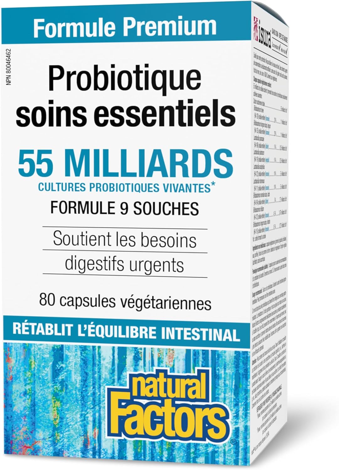Natural Factors Critical Care Probiotic 55 Billion Live Probiotic Cultures, 9-Strain Formula, HIGH POTENCY, 80 Vegetarian Capsules, VALUE SIZE, Supports Acute Digestive Needs & Restores Intestinal Balance, Proudly Canadian