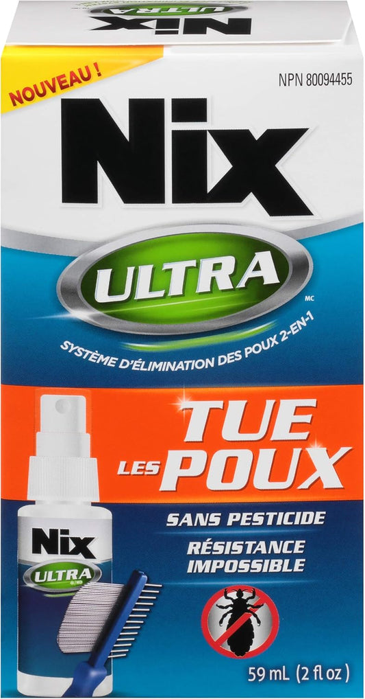 Nix Ultra, Kills Lice, Pesticide Free (With Lice Comb) - 1pk (59mL) - Effective Head Lice Treatment