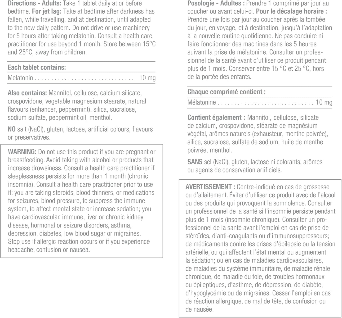 Jamieson 褪黑激素 10 毫克强效 - 薄荷味速溶片,60 片(1 包)