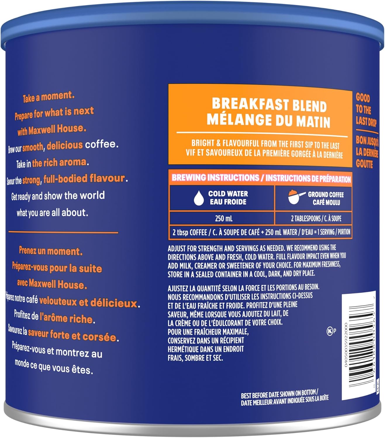 麦斯威尔早餐混合研磨咖啡,900克罐装