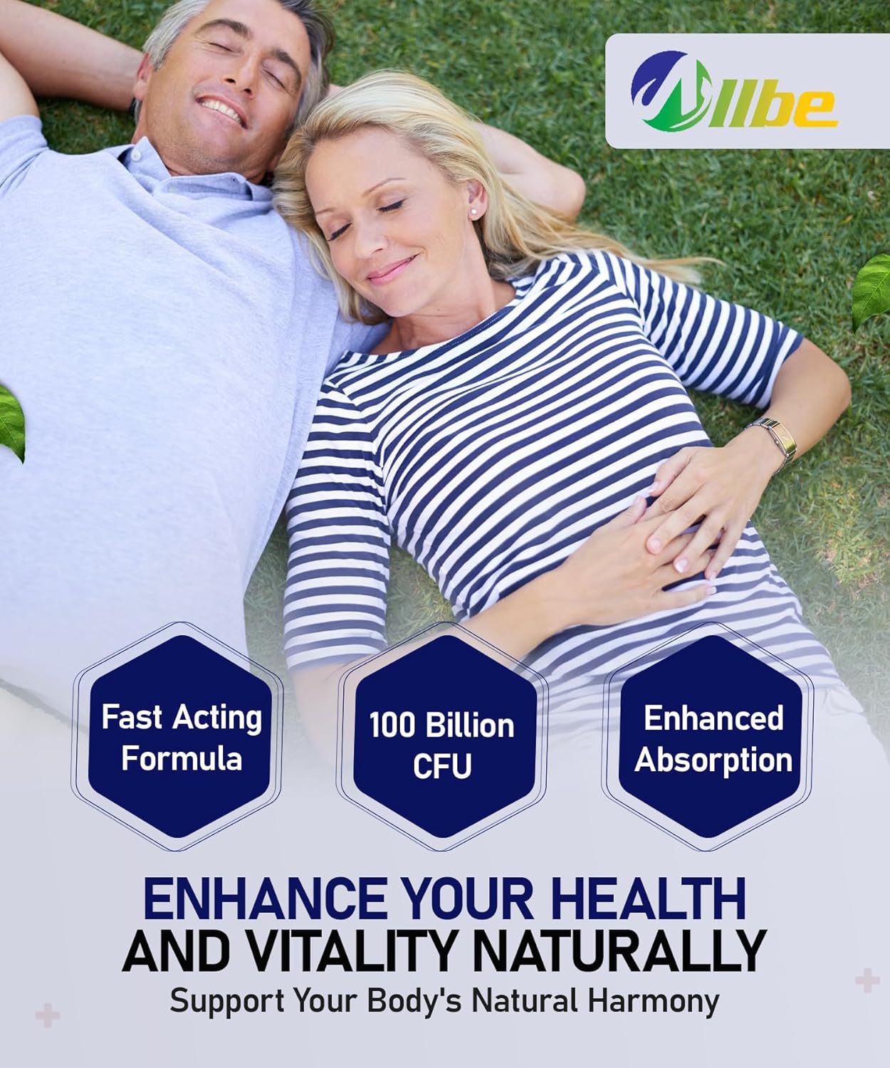 ALLBE ProbioCan 1000 亿 CFU - 含 11 种菌株的男性和女性每日益生菌 - 嗜酸乳杆菌和加氏乳杆菌 - 肠道健康和缓解腹胀 - 保质期长、纯素、非转基因 60 粒胶囊