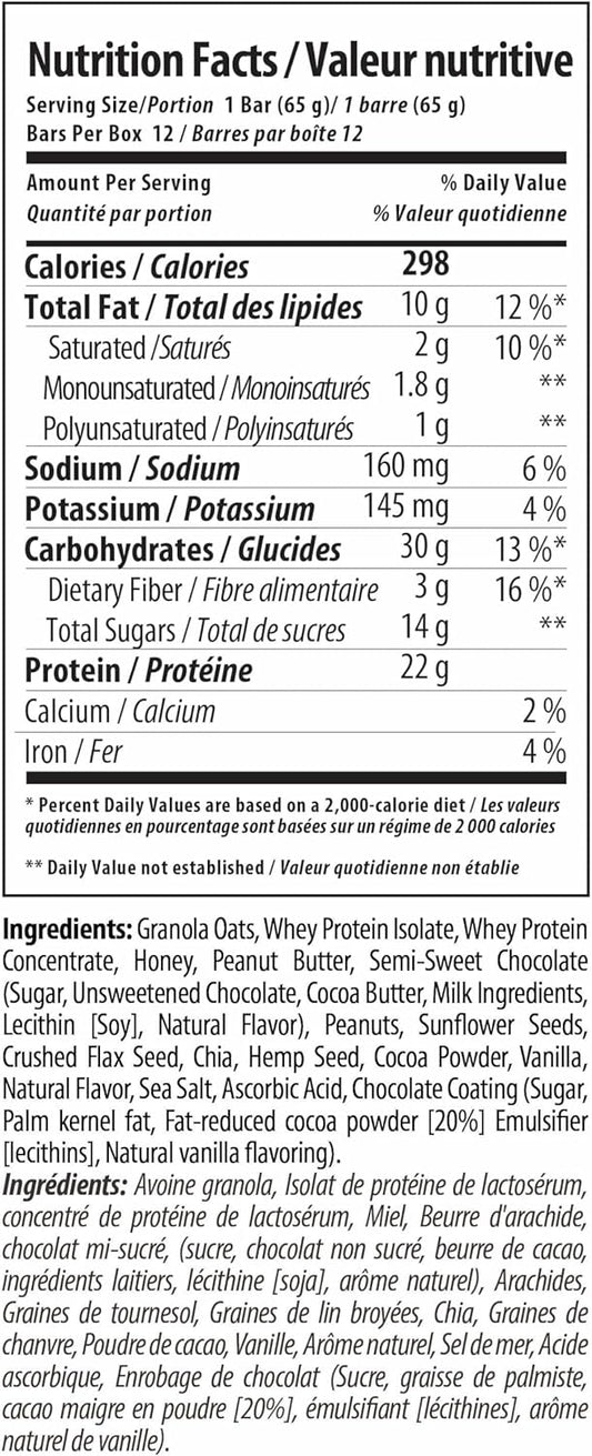 Nutrabolics Feed Bar, Peanut Butter Chocolate, Real Food Protein Bar, 12 Bars