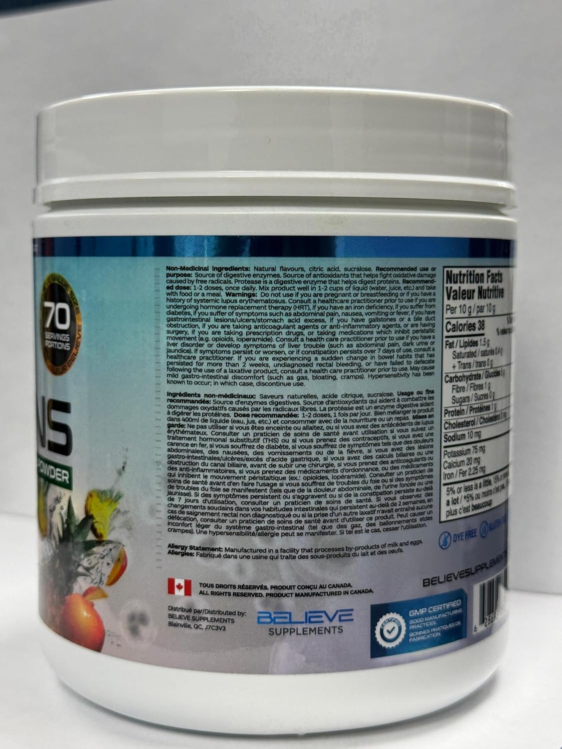 Believe Superfoods + Greens - 70年代菠萝芒果