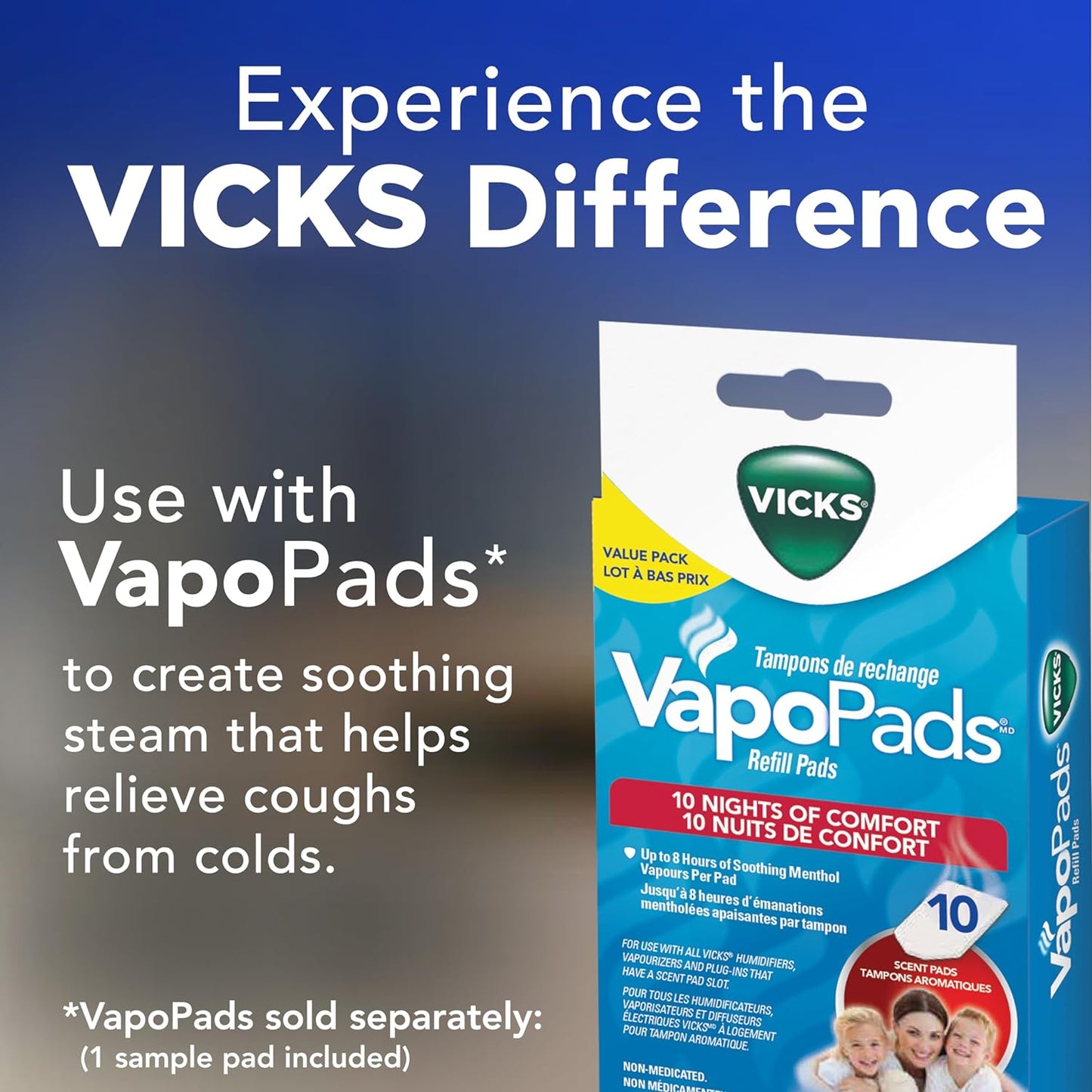 Vicks VIH200CV1 Corded Personal Sinus Steam Inhaler, Non-Medicated Steam Relief for Cough and Nasal Congestion from Colds, Seasonal Allergies and Sinusitis