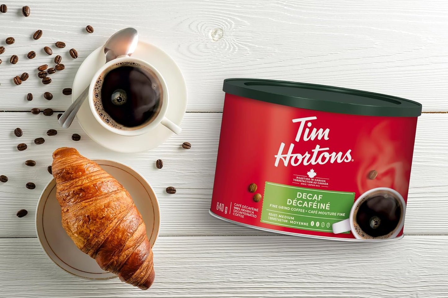 Tim Hortons 脱咖啡因细磨咖啡,中度烘焙,640克罐装