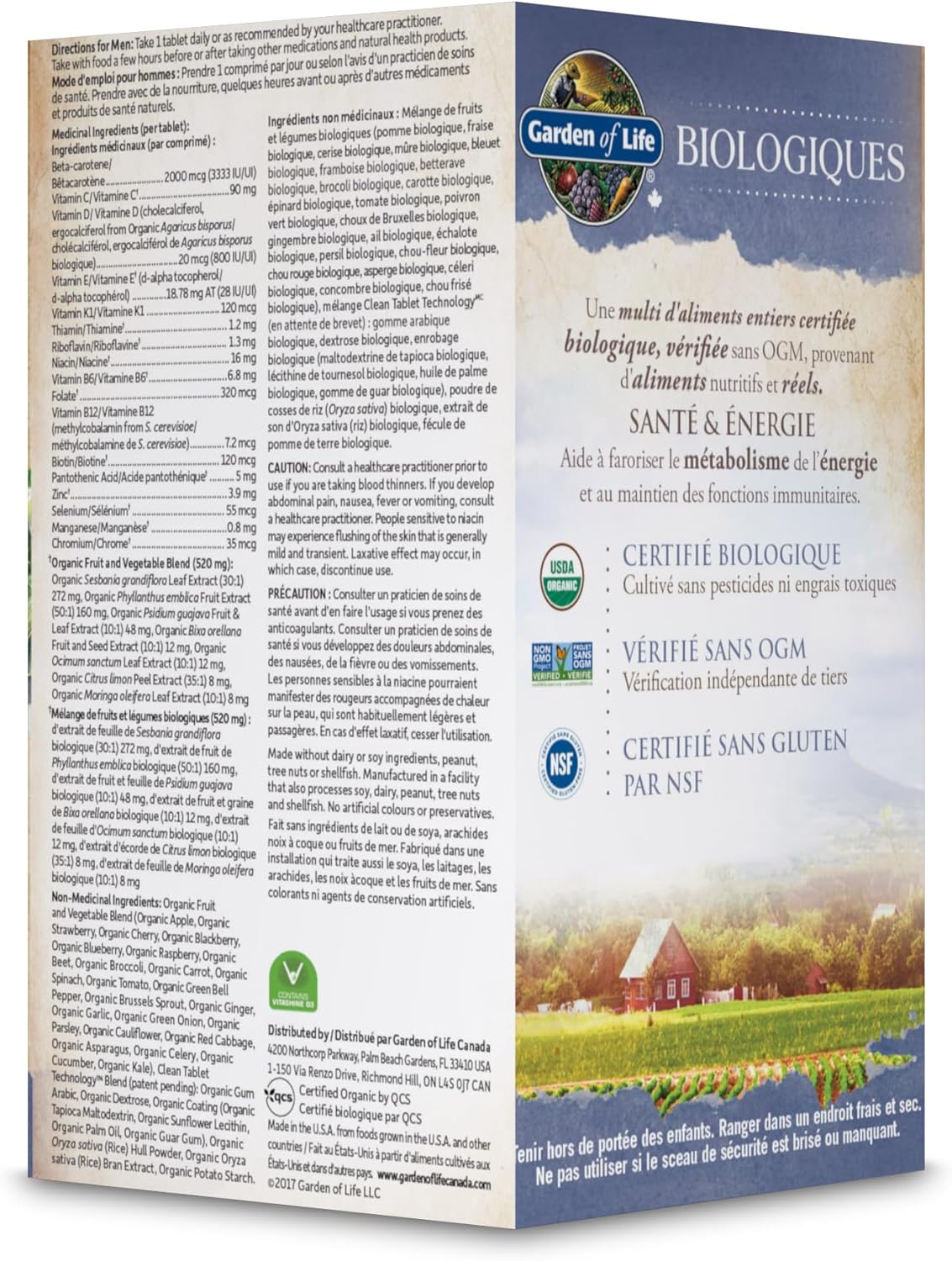 Garden of Life Organics 男士複合維生素,30 片
