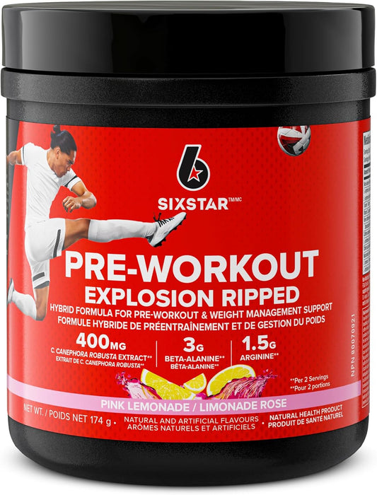Pre Workout + Weight Loss Formula, Six Star Preworkout Explosion Ripped Energy Powder & Whey Protein Powder, Six Star 100% Whey Protein Plus, Whey Protein Isolate & Peptides, Lean Protein Powder