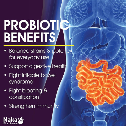 Naka Platinum Organic Probiotic 7 Liquid, Shelf Stable, Support Digestive Health, Support a Healthy Gut Flora, Relieve Symptoms of Irritable Bowel Syndrome (IBS), Bloating, and Constipation, Unflavoured, Made in Canada, …