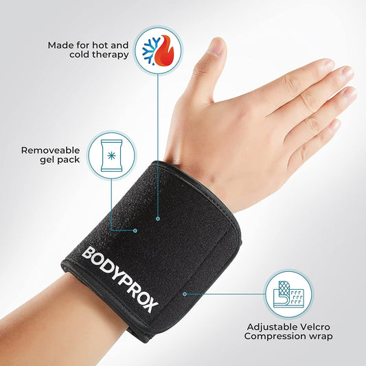 Cold & Hot Therapy Wrap by Bodyprox- Reusable Gel Pack for Pain Relief: Great for Sprains, Muscle Pain, Bruises, Injuries, Etc. (Foot, Arm, Elbow, Ankle).