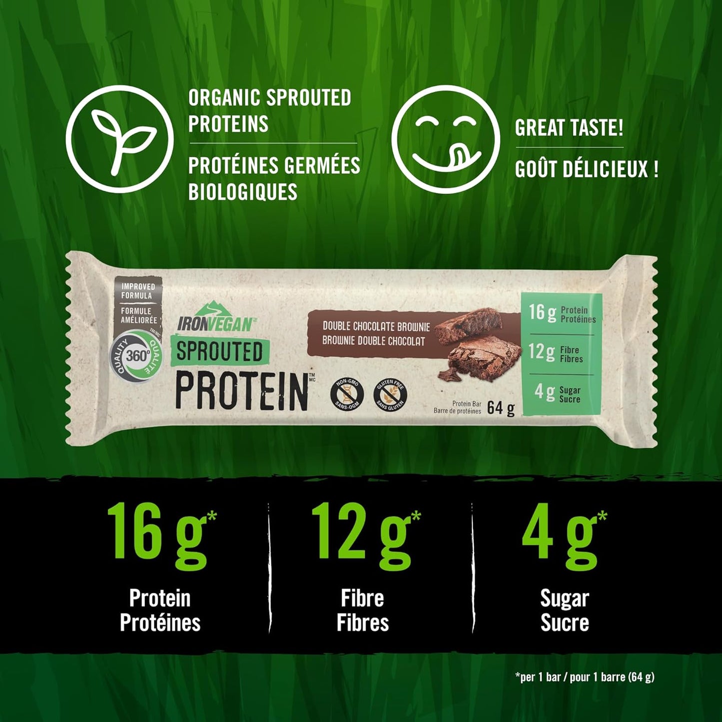 Athlete's Gainer Protein Powder, Natural Chocolate Flavour, 2.5 kg | Vegan and Non-GMO(Packaging May Vary) & Iron Vegan Sprouted Protein Bars | Double Chocolate Brownie Flavour | 12 Pack