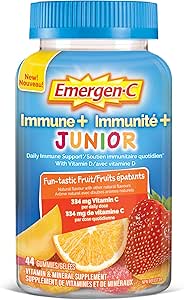 Emergen-C Immune+ Junior 维生素 C 软糖补充剂,儿童维生素趣味水果味,44 粒软糖