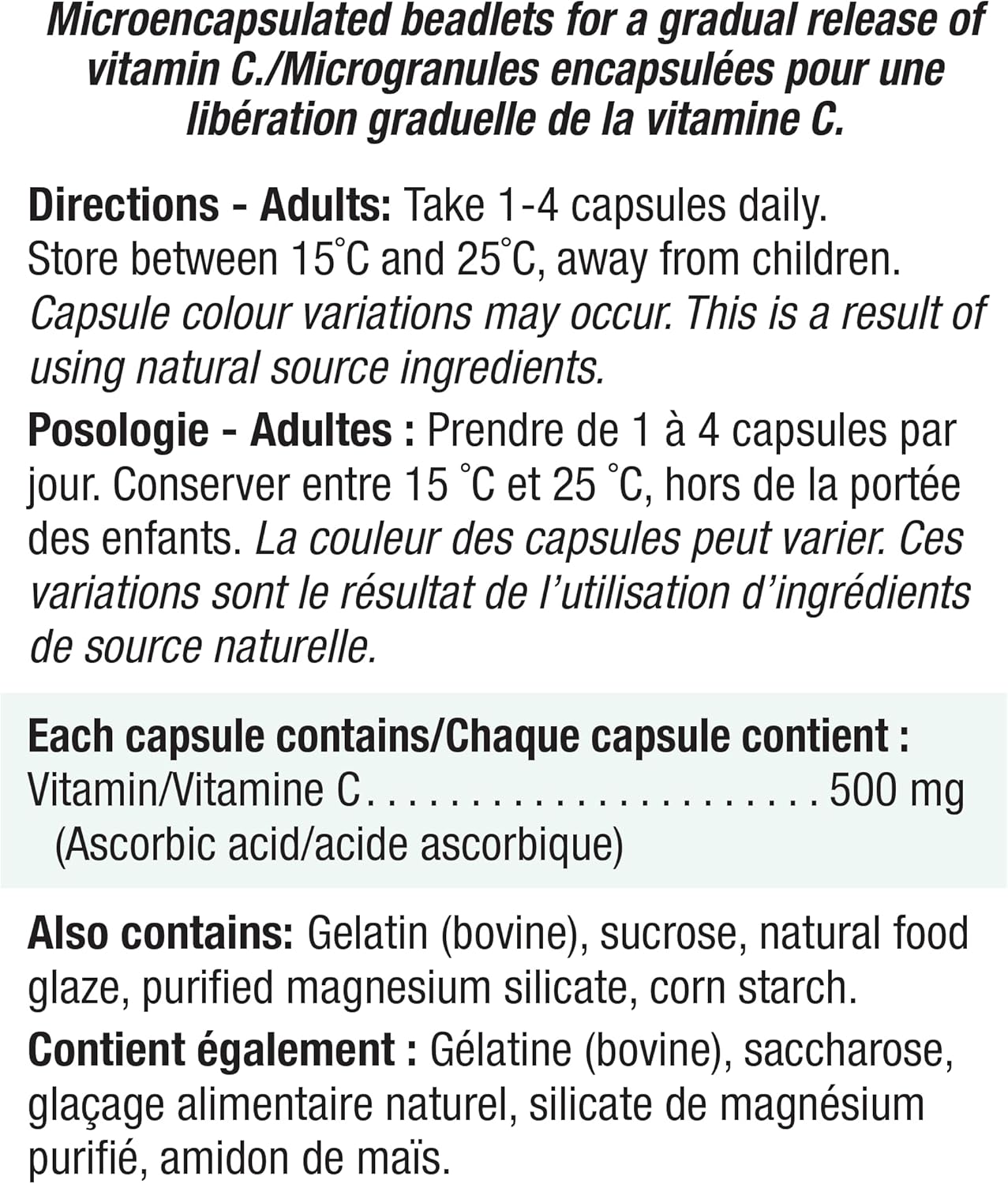 Jamieson 維生素 C 500 毫克緩釋膠囊,支持免疫健康,強化牙齒和骨骼。全天緩釋維生素 C,素食,無麩質,100 粒,加拿大製造