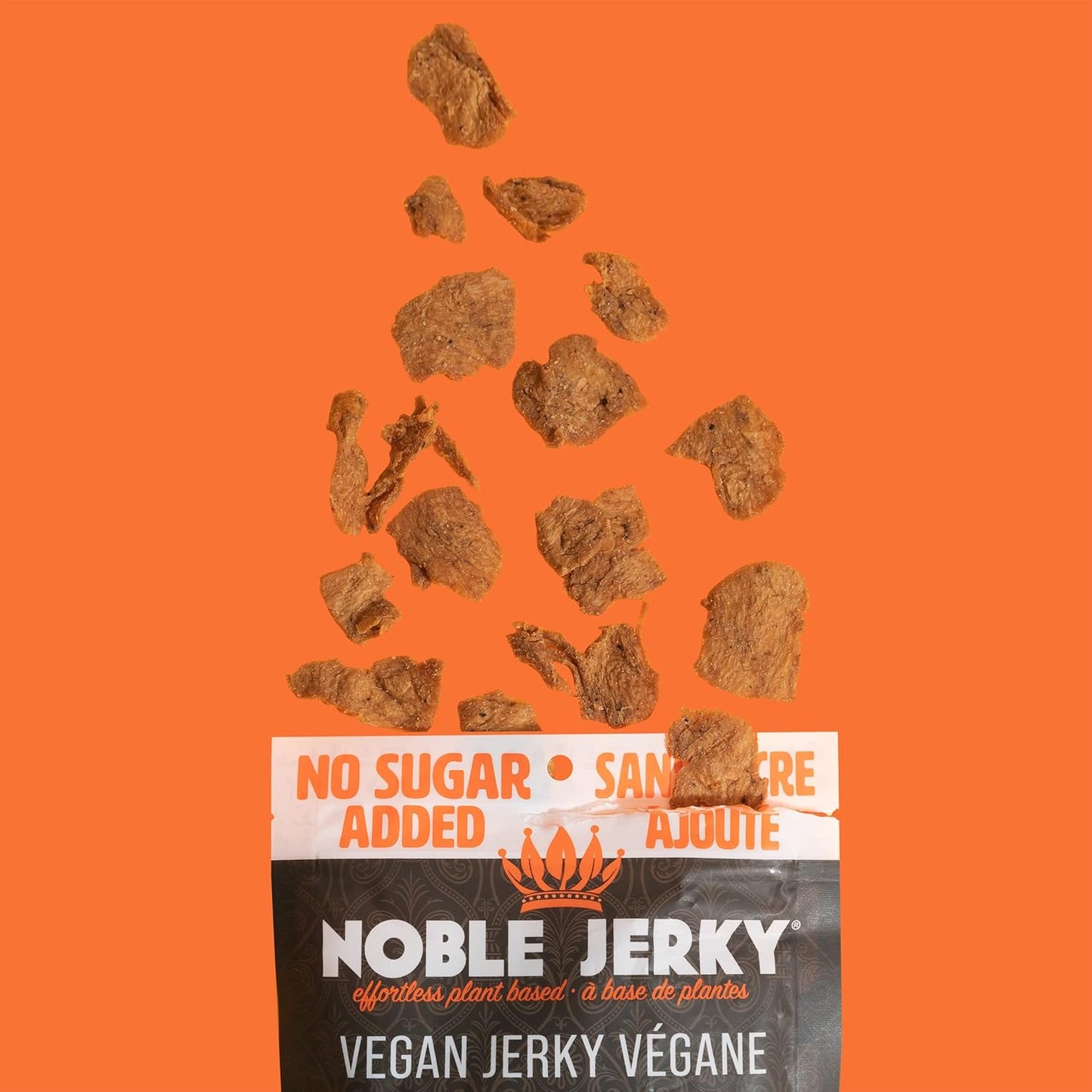 Noble Jerky Vegan Jerky 4 Pack – 2 Original & 2 Smokey Flavour, Plant-Based Protein Snack, No Sugar Added, No Preservatives, No Trans Fats, Non-GMO, 70g Bags